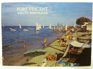 Beach at Port Vincent South Australia Vintage Postcard 1976