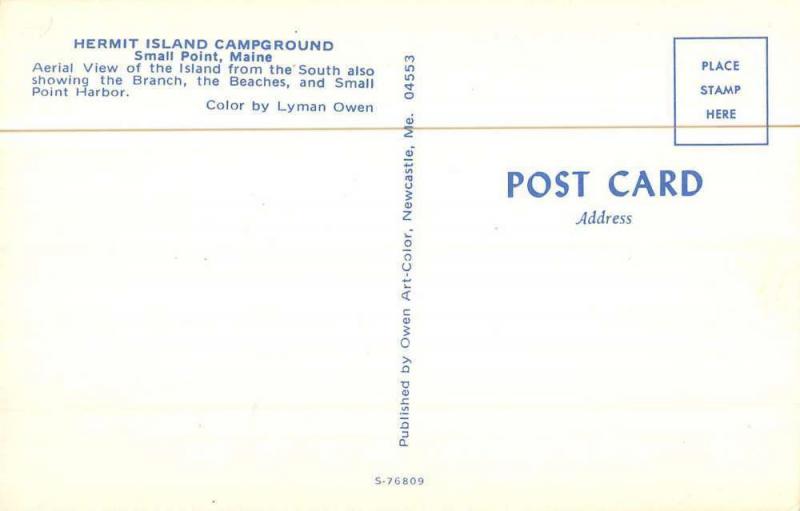 Small Point Maine Hermit Island Campground Vintage Postcard K7876402