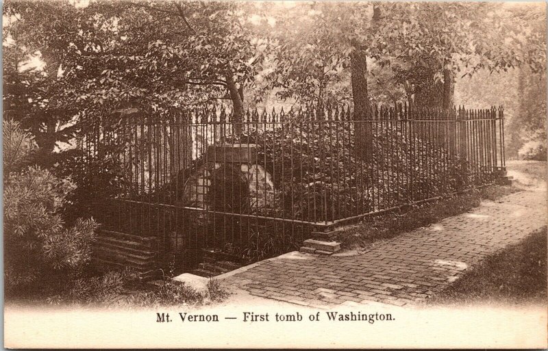 Mt Vernon First Tomb Washington Antique Postcard UDB UNP Unused Leet Bros 