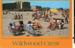 Postcard   - On The Beach at Wildwood Beach, NJ.         6 x 4.        X1