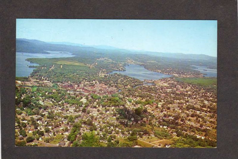NH Aerial View Laconia New Hampshire Bldgs Houses Store Postcard