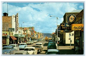 c1950's Street Scene Downtown Classic Cars Stores Gallup New Mexico NM Postcard