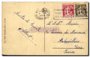 Old Postcard Brussels Place Anneessens