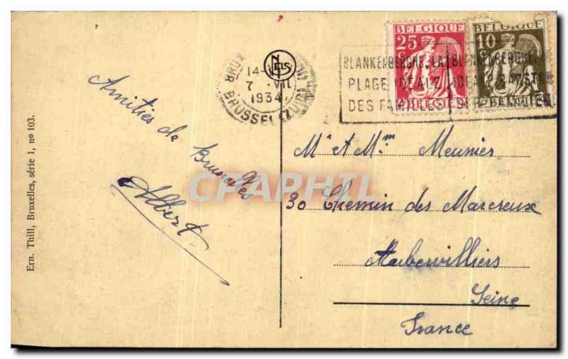 Old Postcard Brussels Place Anneessens