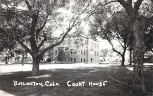 Colorado CO Postcard Real Photo RPPC 1951 BURLINGTON Court House Building