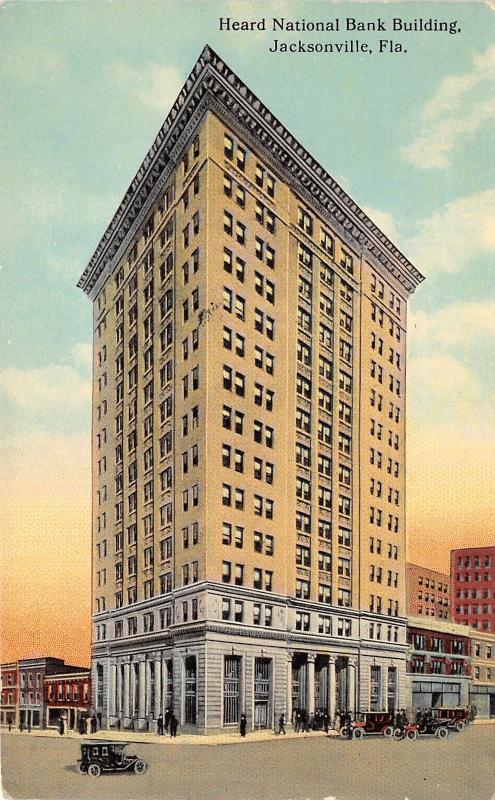 Jacksonville Florida~Heard National Bank Building~c1910 H&WB Drew Co Postcard