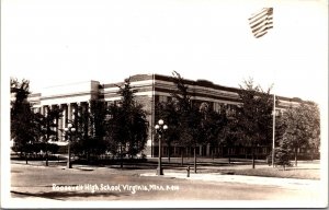 Real Photo Postcard Roosevelt High School in Virginia, Minnesota 