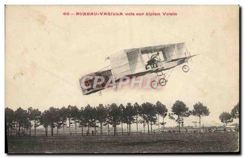 Old Postcard Jet Aviation Bureau Varilla flies on Voisin biplane