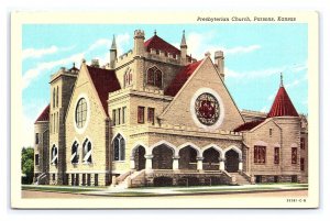 Postcard Presbyterian Church Parsons Kansas