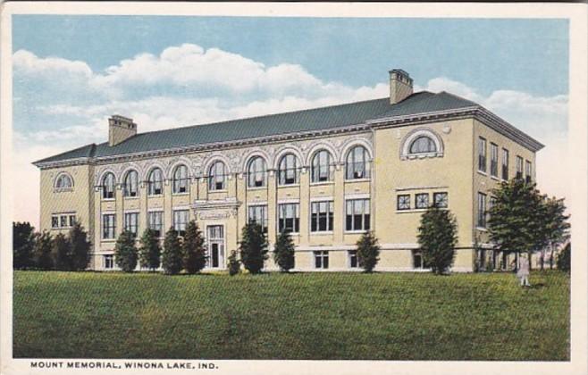 Indiana Winona Lake Mount Memorial Curteich