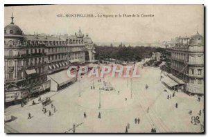 Old Postcard Montpellier Square and Place de la Comedie