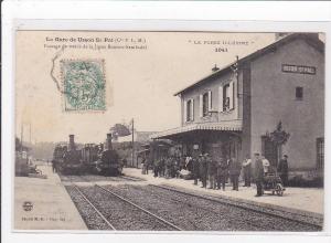 USSON-St-PAL : la gare, passage de trains de la ligne bousson-sembadel (GARE)...