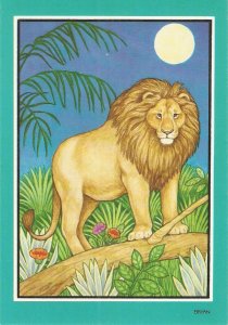 The Lion Nice American art   postcard. Size 15 x 10,5