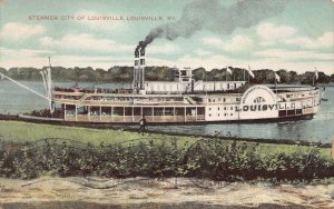 J77/ Louisville Kentucky Postcard c1910 Steamer City of Louisville 59