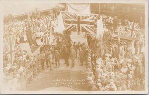 Duncan BC HRH Prince of Wales Royal Visit 1919 Monk RPPC Postcard G84 *as is