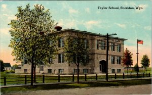 Postcard WY Sheridan Taylor School ~1910 H12