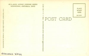 Ashtabula Ohio 1950s Postcard Main AvenueStores Hotel Ashtabula