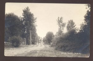 RPPC DEER LODGE MONTANA DIRT ROAD STREET SCENE VINTAGE REAL PHOTO POSTCARD