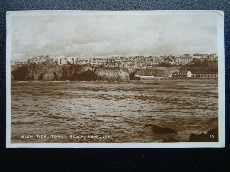 Cornwall NEWQUAY 2 x Towan Beach c1940's RP Postcard