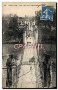 Old Postcard Tours Bridge Bonaparte on the Loire