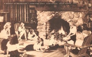 CAMP FIRE GIRLS CAMP HITAGA CEDAR RAPIDS IOWA DEXTER PRESS POSTCARD (1940s)