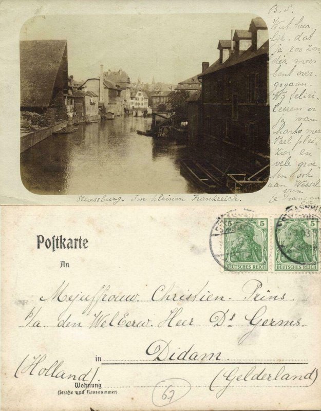 france, STRASBOURG STRASSBURG, Alsace, Petite France (1903) RPPC (2)
