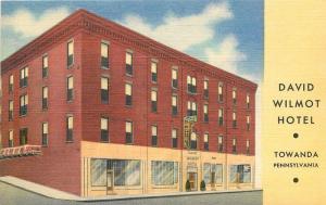 1940s Wilmont Hotel Towanda Pennsylvania roadside linen postcard 4308