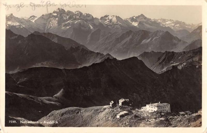 Allgau Alps Germany birds eye view Nebelhorn Mtn real photo pc Y13935