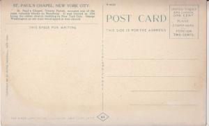 St. Paul's Chapel, New York City, unused Postcard