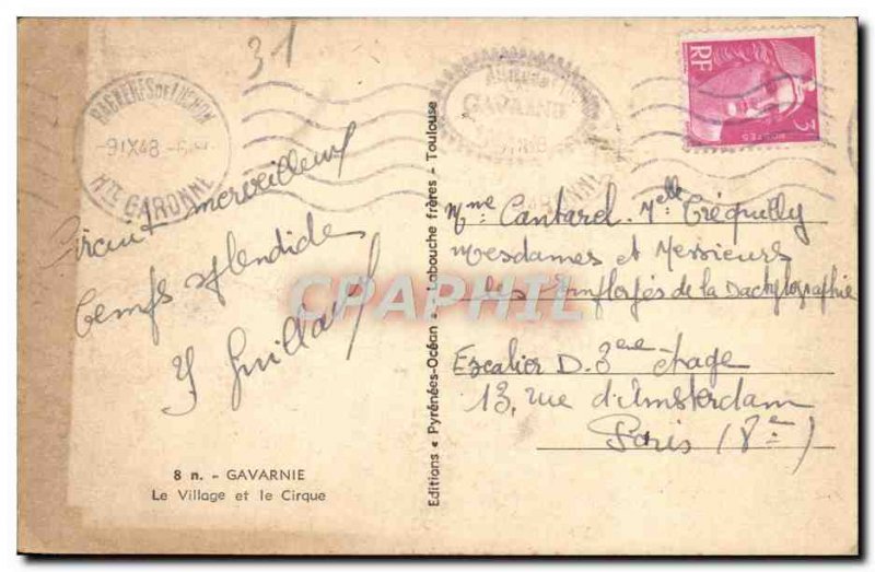 Old Postcard Gavarnie Village and Cirque