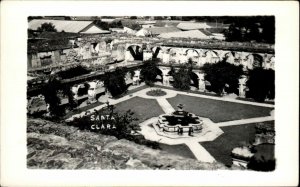 Santa Clara CUBA Fountain Air View Real Photo Vintage Postcard