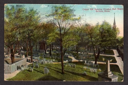 MA Copps Hill Cemetery BOSTON Massachusetts MASS Postcard 1900's PC