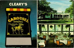 Multi View Cleary's Carousel Restaurant, Warrenville IL Vintage Postcard H54