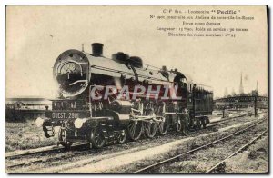 Postcard Old Train Locomotive Pacific 2901 Sotteville Workshops Rouen