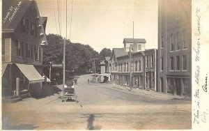 Foxcroft ME Lincoln Street Storefronts Horse & Wagon Real Photo Postcard