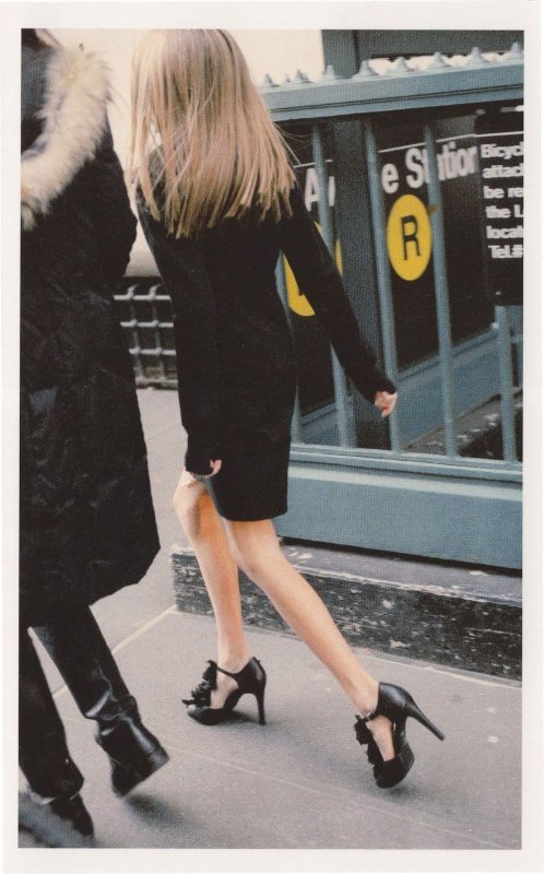 Ladies Black High Heels at New York Subway Station  USA Postcard