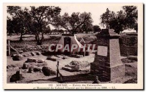 Old Postcard Tunisia Sousse Entrance of the catacombs and Vincent colonel who...