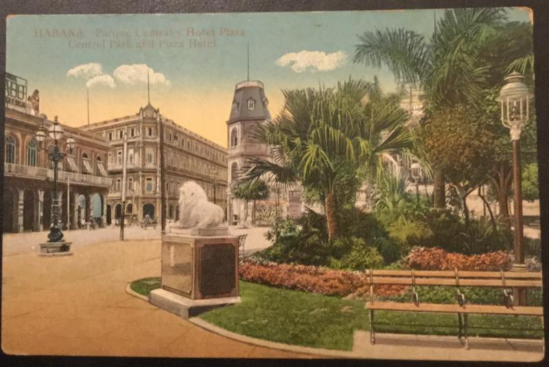 Postcard Unused Central Park & Plaza Hotel Havana Cuba No 108 LB