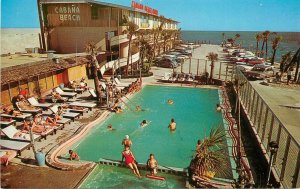 Postcard 1950s Mississippi Biloxi Swimming Pool Cabana Beach Motel 23-11924