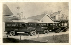 Souderton PA Groff Candy Co Delivery Trucks c1926-1940s RPPC Vintage Postcard