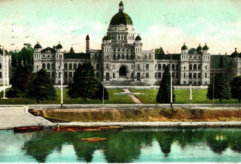 Vtg Postcard 1910 Provincial Government Buildings - Victoria British Columbia 