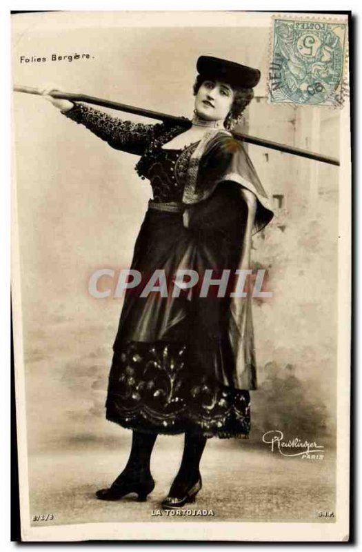 Old Postcard Fantasy Theater Woman Tortojada The Folies Bergere