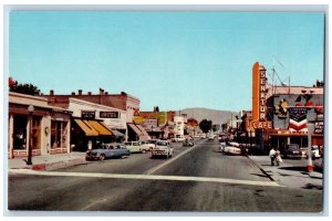 Carson City Nevada Postcard Carson Street Looking North Classic Cars Road c1960