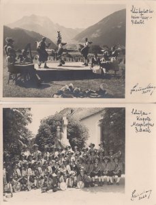 Tirol Austria Music Folk Dancing 2x Old RPC Postcard s