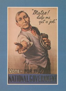 1935 National Government Election Poster Politics Advertising Postcard