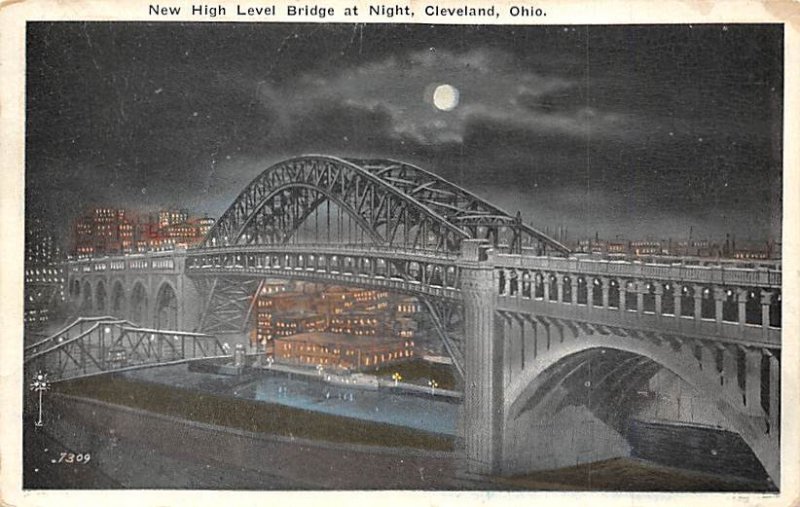 New High Level Bridge, Night Cleveland, Ohio OH