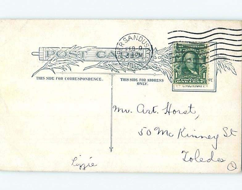 Divided-back CHURCH SCENE Sandusky Ohio OH AD2091