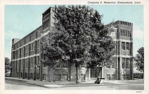 SHENANDOAH, IA Iowa  COMPANY E MEMORIAL Fremont~Page Counties  Curteich Postcard