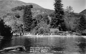 RPPC Swimming Pool BIG SUR LODGE California Laws Photo ca 1950s Vintage Postcard