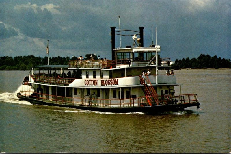 Louisiana Taulouse Stern Wheeler Cotton Blossom Departing From Street Whart A...